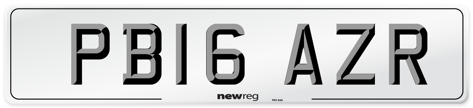 PB16 AZR Number Plate from New Reg